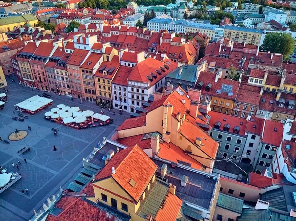 Krásný Panoramatický Výhled Staré Varšavské Město Stare Miasto Nejstarší Varšavská — Stock fotografie