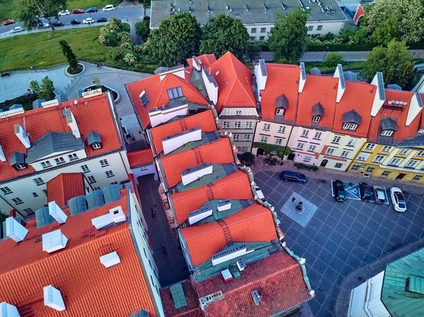 Bela Vista Panorâmica Drones Aéreos Cidade Velha Varsóvia Stare Miasto — Fotografia de Stock