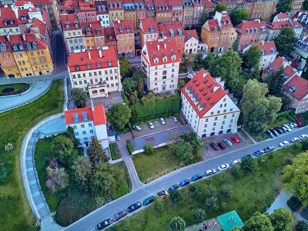 Vacker Panoramautsikt Över Warszawa Gamla Stan Stare Miasto Den Äldsta — Stockfoto