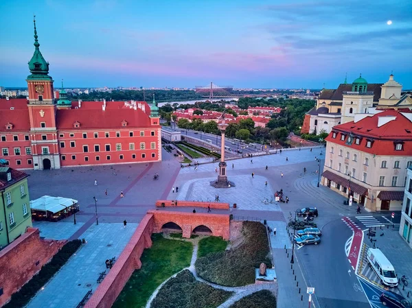 Krásný Panoramatický Výhled Staré Varšavské Město Stare Miasto Nejstarší Varšavská — Stock fotografie