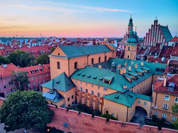 Krásný Panoramatický Výhled Staré Varšavské Město Stare Miasto Nejstarší Varšavská — Stock fotografie