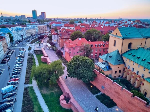 Krásný Panoramatický Výhled Staré Varšavské Město Stare Miasto Nejstarší Varšavská — Stock fotografie