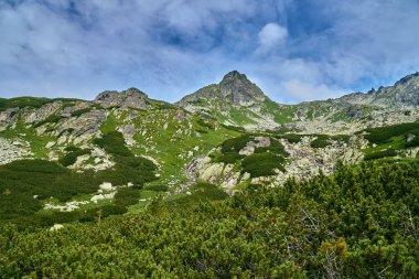 National Park High Tatra 'daki dağın güzel panoramik hava aracı görüntüsü. Kuzey Slovakya, Avrupa, AB. Güzel dünya.