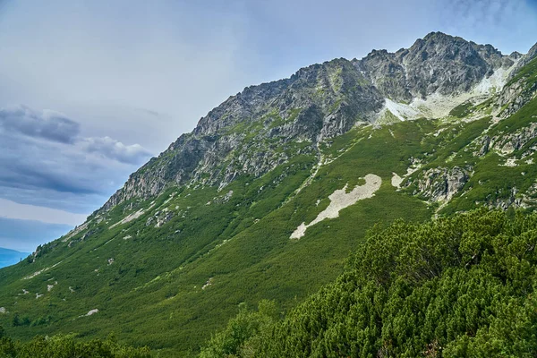 Vista Aérea Panorâmica Bonita Drone Montanha Parque Nacional Tatra Alto — Fotografia de Stock