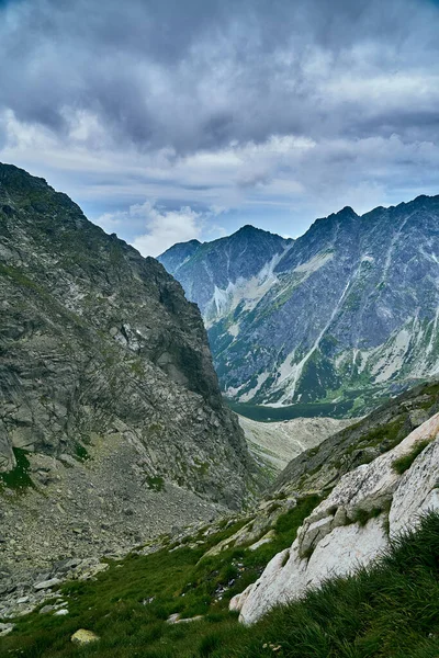 Vista Aérea Panorâmica Bonita Drone Montanha Parque Nacional Tatra Alto — Fotografia de Stock