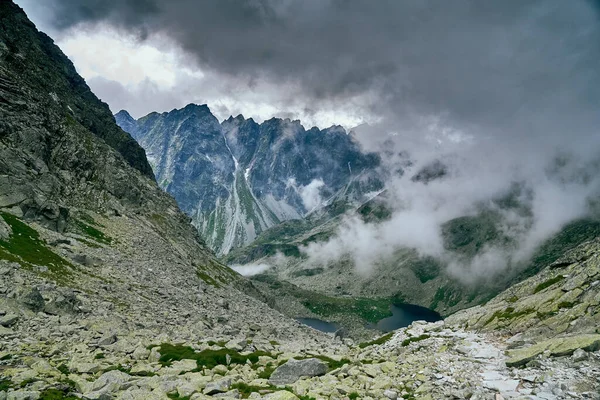 Piękny Panoramiczny Widok Góry Parku Narodowym Tatry Wysokie Północna Słowacja — Zdjęcie stockowe