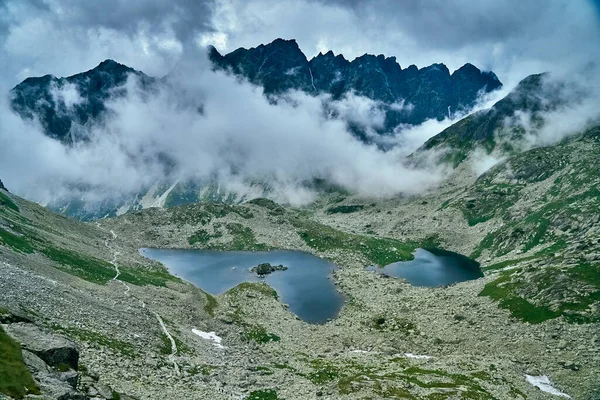 Zabie Stawy Mieguszowieckie Zabie Plesa Tres Estanques Tatra Ubicados Valle —  Fotos de Stock