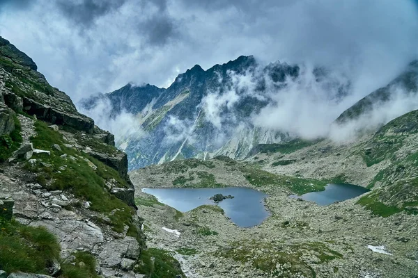 Zabie Stawy Mieguszowieckie Zabie Plesa Três Lagoas Tatra Localizadas Vale — Fotografia de Stock