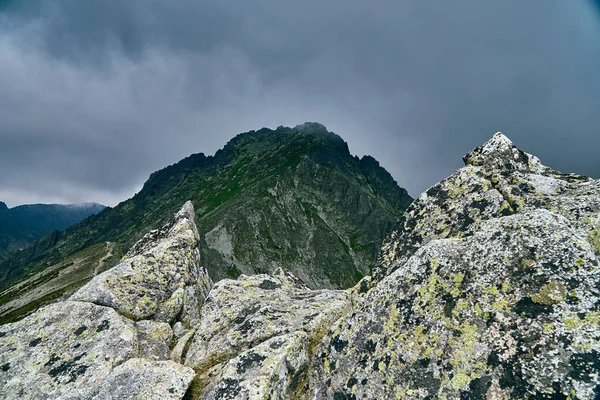 Piękny Panoramiczny Widok Góry Parku Narodowym Tatry Wysokie Północna Słowacja — Zdjęcie stockowe