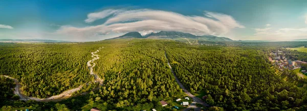 Beautiful Panoramic Aerial Drone View Mountain National Park High Tatra — Stock Photo, Image