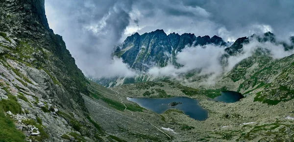 Beautiful Panoramic Aerial Drone View Mountain National Park High Tatra — Stock Photo, Image