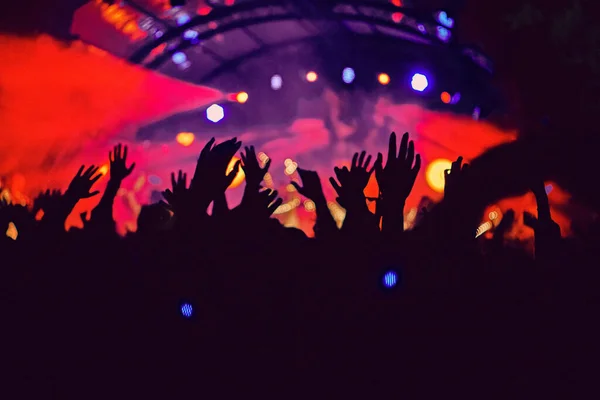 Abstract Blur Atmosphere Happy People Enjoying Outdoor Music Festival Concert — Stock Photo, Image