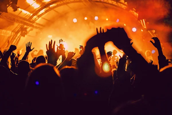 Abstract Blur Atmosphere Happy People Enjoying Outdoor Music Festival Concert — Stock Photo, Image