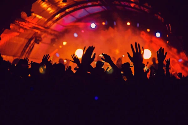 Abstract Blur Atmosphere Happy People Enjoying Outdoor Music Festival Concert — Stock Photo, Image