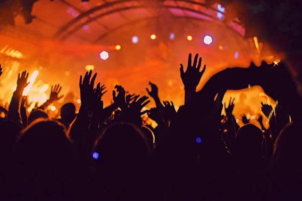 Abstract Blur Atmosphere Happy People Enjoying Outdoor Music Festival Concert — Stock Photo, Image
