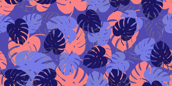 Corail bleu tropical sans couture motif vectoriel fond. Papier peint exotique — Image vectorielle