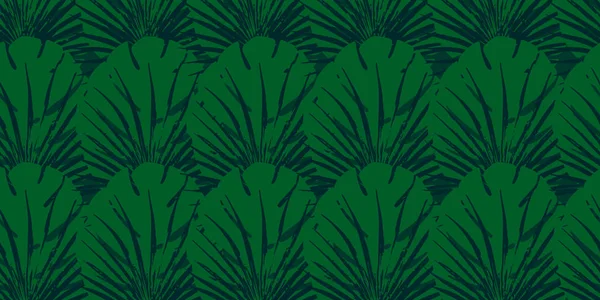 Monstera verde tropical fundo padrão vetor sem costura. Papel de parede exótico — Vetor de Stock