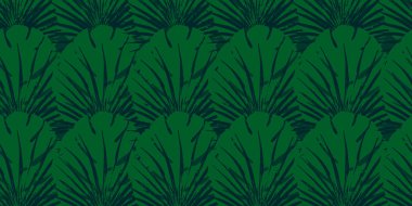  Tropikal yeşil Monstera Dikişsiz vektör desen arka plan. Egzotik duvar kağıdı
