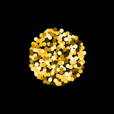 Siyah arka planda lüks yuvarlak Glitter altın. Altın Glitter daire, yuvarlak ve elmas parçacıklar. Logo için Glitter ile şablon, greetind kart, sertifika, hediye kuponu ve kapakları.