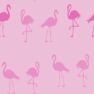 Dikişsiz flamingo desen vektör illüstrasyon. Pembe flamingolar desen pembe arka plan. Yaz Duvar Kağıdı Arka Plan, Karikatür