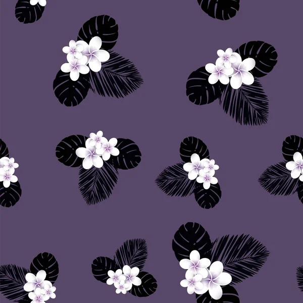 Modèle tropical vectoriel sans couture. Plumeria, frangipani. Exotique vecteur plage papier peint motif sans couture . — Image vectorielle