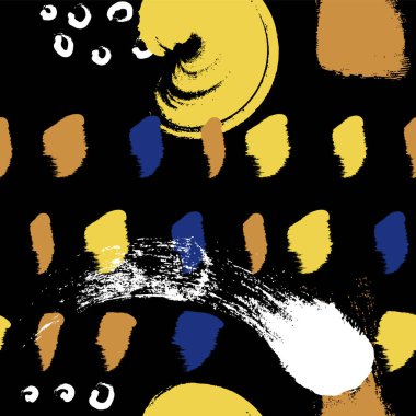 Siyah fırça, kusursuz desen vektör arka planını stokes. Soyut süs. Kuru fırça ile çizilmiş. Vektör çizimi.