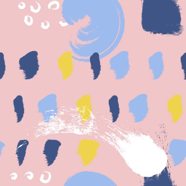 Pembe fırça Stokes Dikişsiz desen vektör arka plan. Soyut süs. Kuru fırça ile çizilmiş. Vektör Illustration.