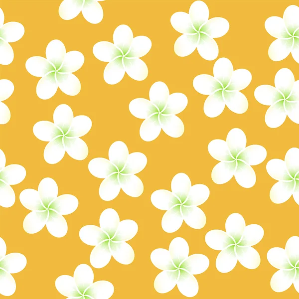 Patrón tropical vectorial sin fisuras. Plumeria, frangipani. Vector exótico playa fondo de pantalla patrón sin costuras . — Archivo Imágenes Vectoriales