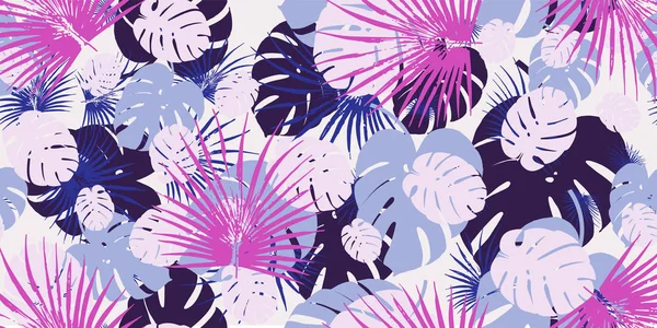 Feuillage tropical coloré fond de motif vectoriel sans couture. Papier peint exotique — Image vectorielle