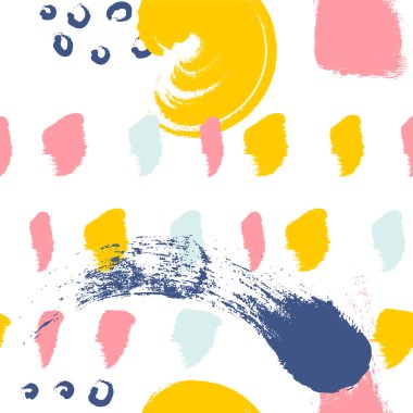 Fırça, dikişsiz desen vektör beyaz arka planı stokes. Soyut süs. Kuru fırça ile çizilmiş. Vektör çizimi.