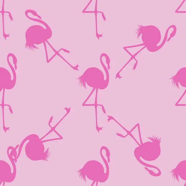 Nahtlose Darstellung von Flamingo-Mustervektoren. rosa Flamingos Muster rosa Hintergrund. Sommer Tapete Hintergrund, Cartoon Vektor Illustration. — Stockvektor