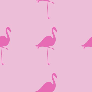 Dikişsiz Flamingo desen vektör illüstrasyon. Pembe flamingolar desen pembe arka plan. Yaz duvar kağıdı arka plan, karikatür vektör illüstrasyon.