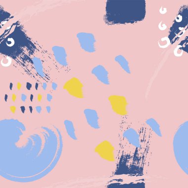 Pembe fırça Stokes Dikişsiz desen vektör arka plan. Soyut süs. Kuru fırça ile çizilmiş. Vektör Illustration.