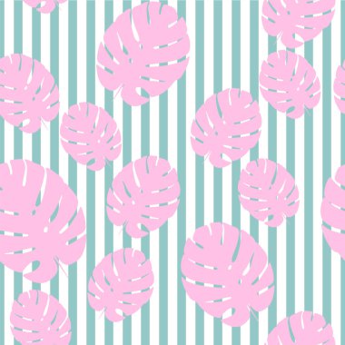 Dikişsiz çizgili vektör tropikal desen. Plumeria, Frangipani. Egzotik vektör plaj duvar kağıdı Dikişsiz desen.