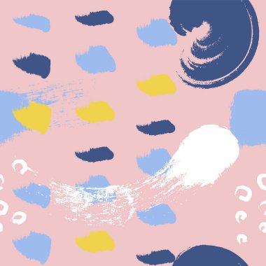 Pembe fırça Stokes Dikişsiz desen vektör arka plan. Soyut süs. Kuru fırça ile çizilmiş. Vektör Illustration.