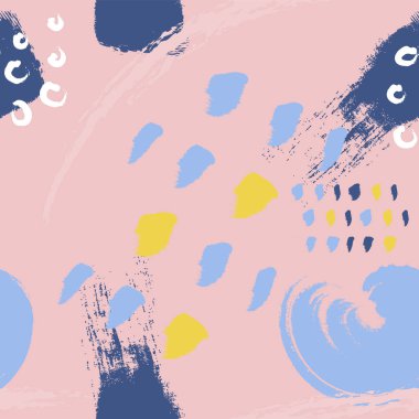 Pembe fırça Stokes Dikişsiz desen vektör arka plan. Soyut süs. Kuru fırça ile çizilmiş. Vektör Illustration.