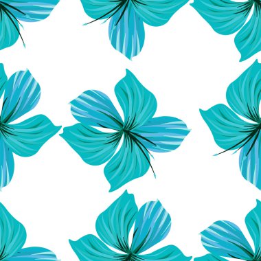 Hibiscus çiçeği. Kusursuz tropik desen. Avuç içi