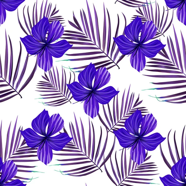 Palm Beach. Hoja de selva tropical de verano. Fondo floral — Vector de stock