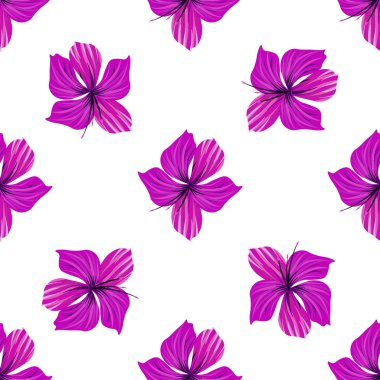 Hibiscus çiçeği. Kusursuz tropik desen. Avuç içi