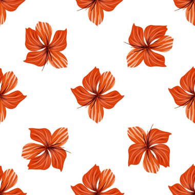 Hibiscus çiçeği. Kusursuz tropik desen. Avuç içi