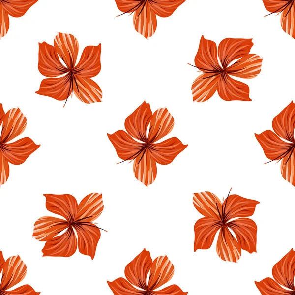 Hibiscus çiçeği. Kusursuz tropik desen. Avuç içi