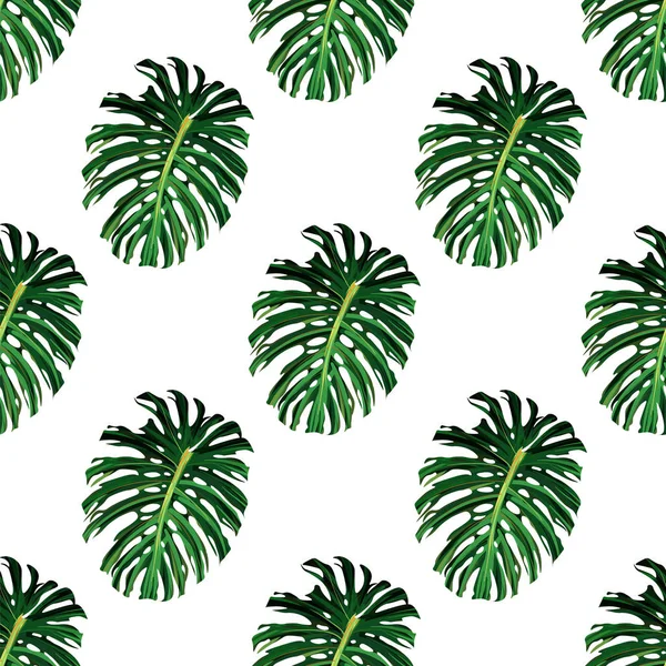 Palm tree. Hibiscus seamless pattern. Flower background — Stock Vector