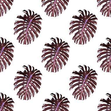 Hibiscus dikişsiz desen. Palmiye yaprağı. Çiçek arka plan