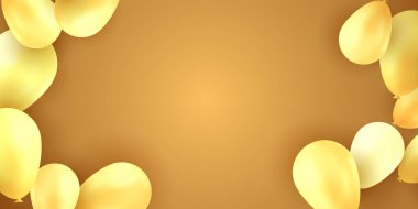 Balonlar parti doğum günü. Renkli vektör gerçekçi afiş. Hediye el ilanı, balon posteri.