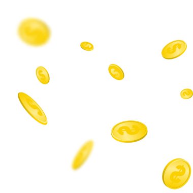 100 dolarlık banknot. Düşen para izole arka plan. Amerikan nakit.