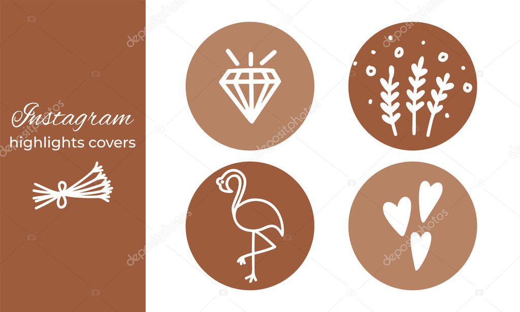 Stories Covers Instagram Highlights Cute Retro Style Story For Insta Bloggers Floral Set Icons Line Minimal Covers Premium Vector In Adobe Illustrator Ai Ai Format Encapsulated Postscript Eps Eps Format