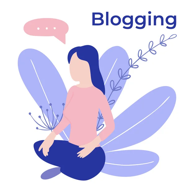 Video blogger, freelancer miniatură oameni blogging un nou conținut pe site-ul web. Face revizuire tehnologie digitală desen animat plat ilustrare grafică vectorială pe fundal alb . — Vector de stoc