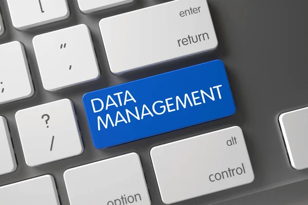 Data Management Closeup z klávesnice. 3D — Stock fotografie