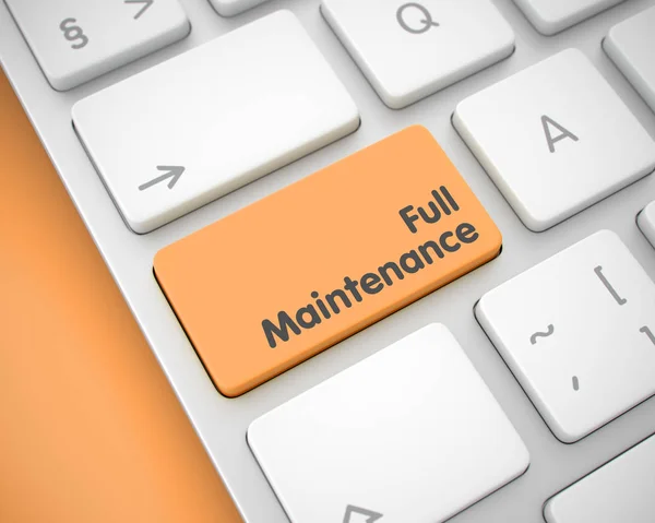 Full Maintenance - Message on the Orange Keyboard Key. 3D. — Stock Photo, Image