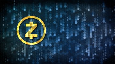 Zcash - Logol dijital arka plan üzerinde.
